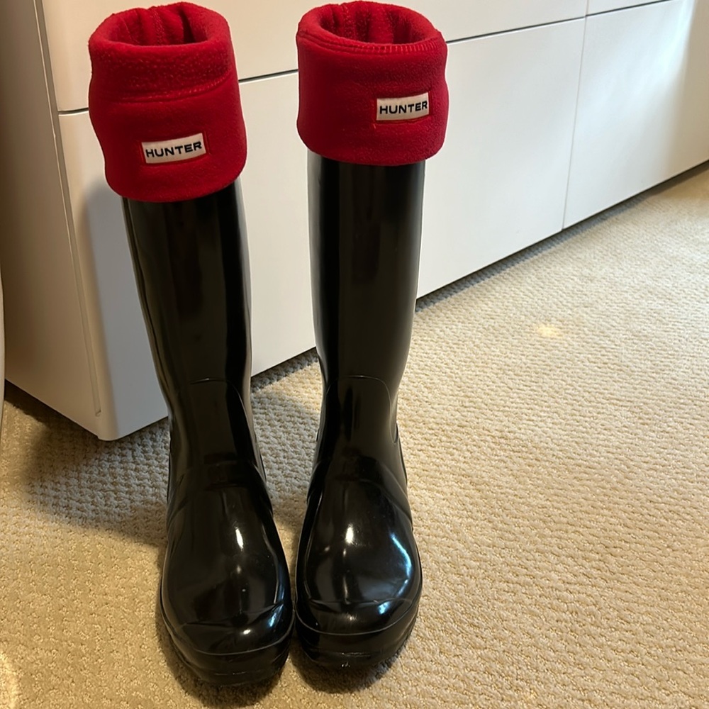 Red Boot Liner for Tall Hunter Rain Boot